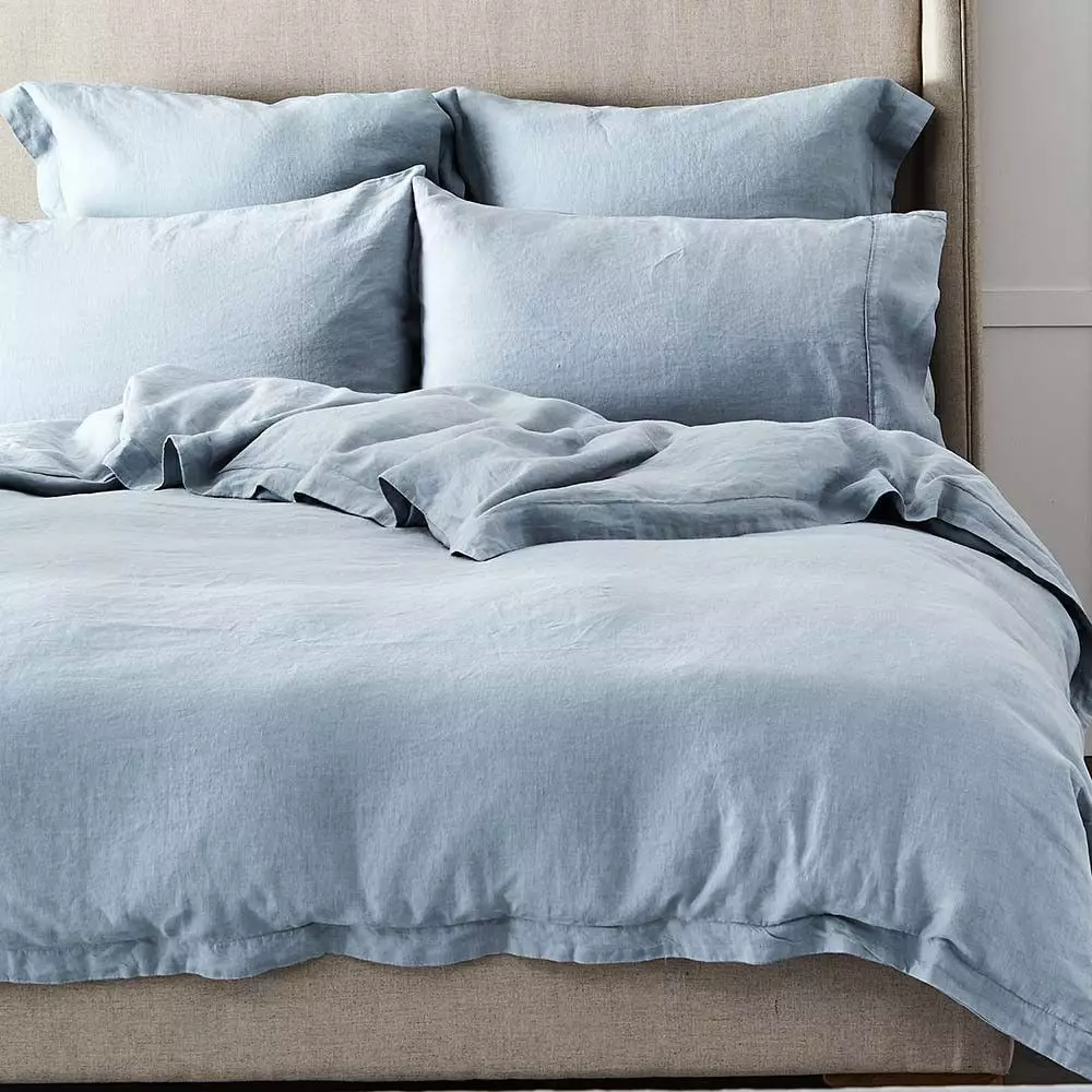 Antwerp Linen Quilt Cover - Cloud 4 Antwerp Linen Quilt Cover - Cloud - Image 2