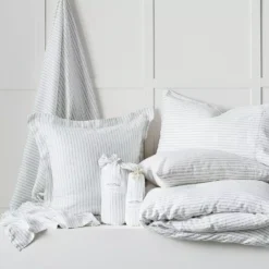 Antwerp Linen Quilt Cover - Charcoal & White -Cozy Comfort Shop 1117256296 c 1 1