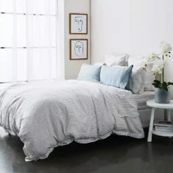 Antwerp Linen Fitted Sheet - White & Charcoal 6 Antwerp Linen Fitted Sheet - White & Charcoal -Cozy Comfort Shop 1117256303 c
