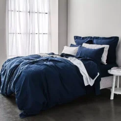 Antwerp Linen Flat Sheet - Navy -Cozy Comfort Shop 1117258628 d 1 2