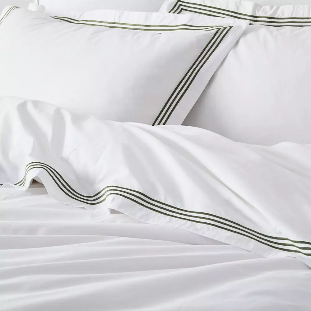 Chateau Quilt Cover - White & Forest 4 Chateau Quilt Cover - White & Forest - Image 2