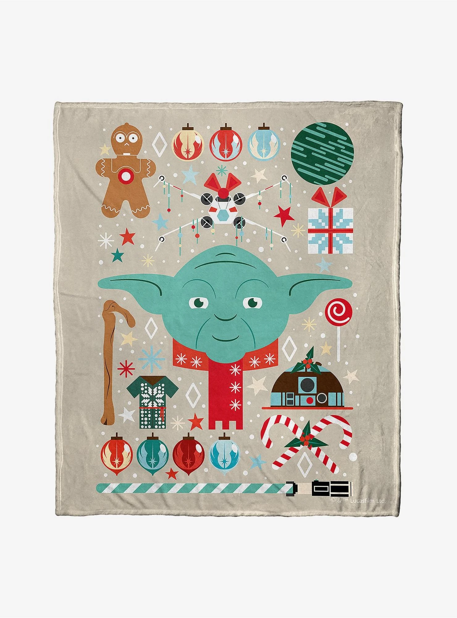 Star Wars Yoda Xmas Throw Blanket 3 Star Wars Yoda Xmas Throw Blanket