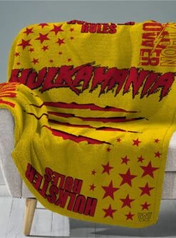 WWE Hulk Hogan Sleep Squad Throw Blanket & Kuricha Sitting Plush Bundle -Cozy Comfort Shop 20278631 av5