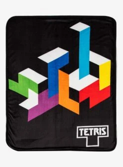 Tetris Fit Together Sherpa Throw Blanket
