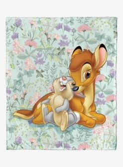 Disney Bambi 80Th Celebration Botanical Duo Silk Touch Throw Blanket